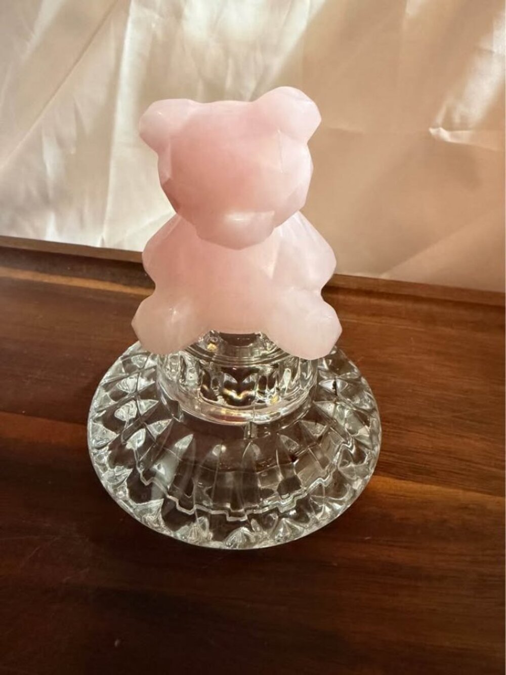 Rose Quartz Crystal Teddy Bear